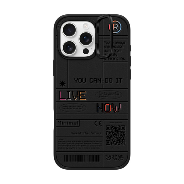 Realest Intentions x CASETiFY iPhone 16 Pro Max ケース マットブラック インパクトリングスタンドケース MagSafe対応 Live Now