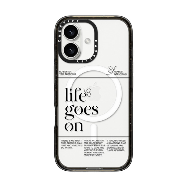 Realest Intentions x CASETiFY iPhone 16 ケース ブラック インパクトケース MagSafe対応 Life Goes On