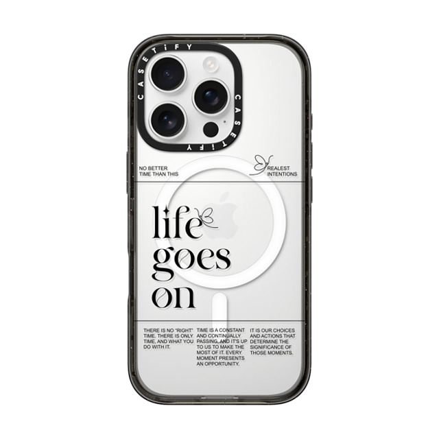 Realest Intentions x CASETiFY iPhone 16 Pro ケース ブラック インパクトケース MagSafe対応 Life Goes On