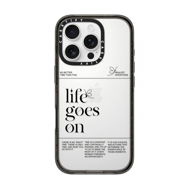 Realest Intentions x CASETiFY iPhone 16 Pro ケース ブラック インパクトケース Life Goes On