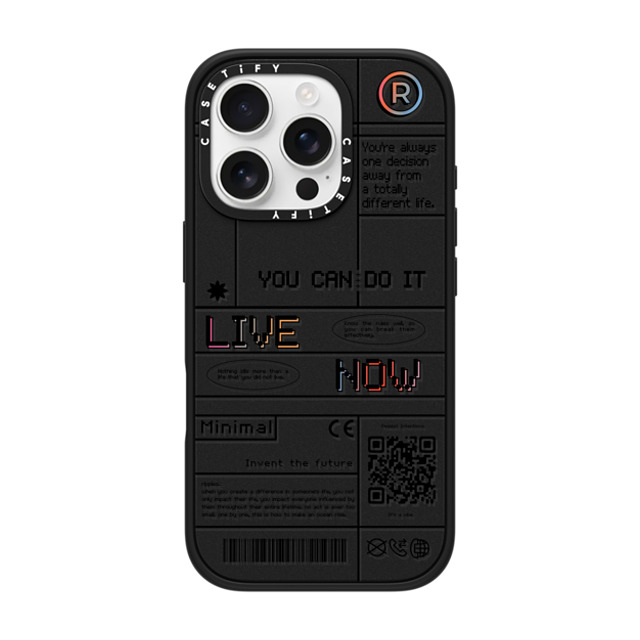 Realest Intentions x CASETiFY iPhone 16 Pro ケース マットブラック インパクトケース MagSafe対応 Live Now