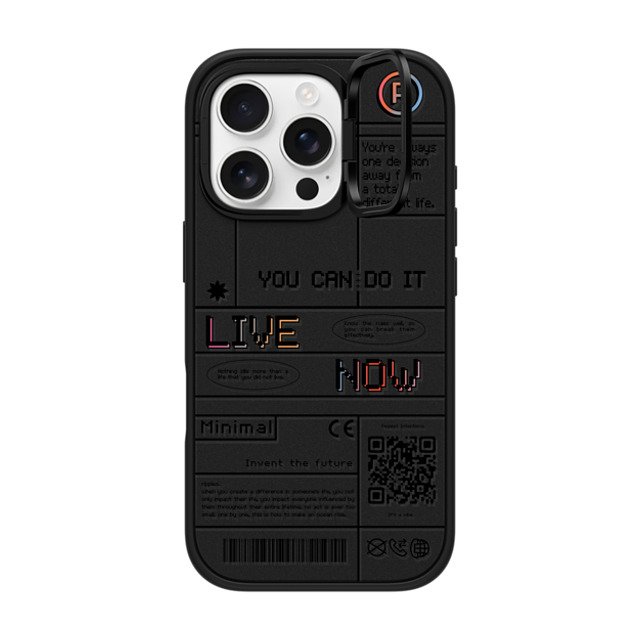 Realest Intentions x CASETiFY iPhone 16 Pro ケース マットブラック インパクトリングスタンドケース MagSafe対応 Live Now