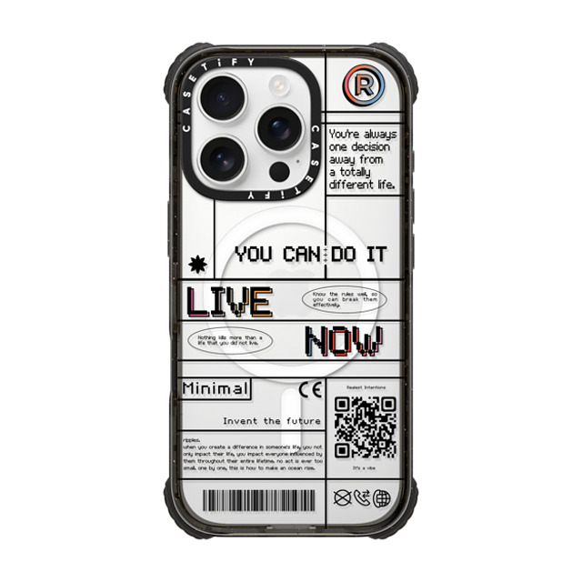 Realest Intentions x CASETiFY iPhone 16 Pro Case Black ウルトラ インパクトケース MagSafe 対応 Live Now Realest Intentions x CASETiFY iPhone 16 Pro Case Black ウルトラ インパクトケース MagSafe 対応 Live Now