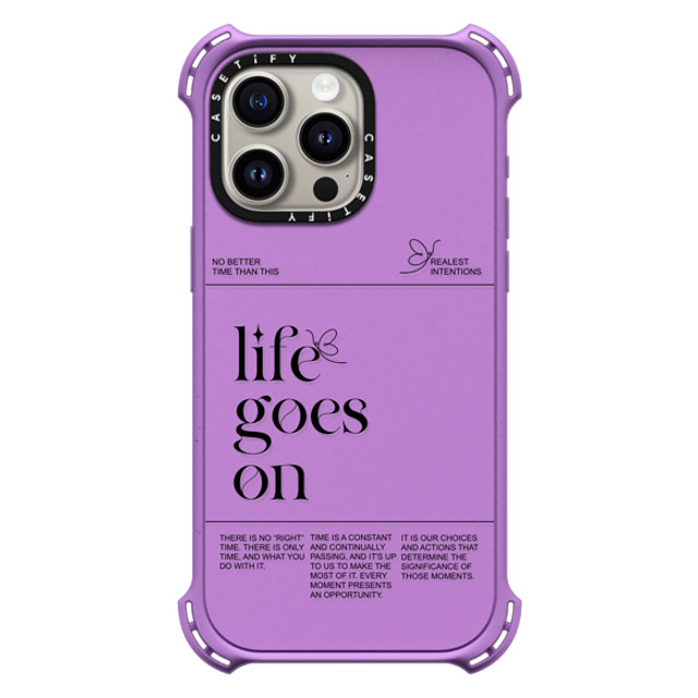 Realest Intentions x CASETiFY iPhone 15 Pro Max ケース Matte Purple バウンスケース Life Goes On