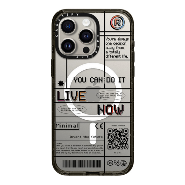 Realest Intentions x CASETiFY iPhone 15 Pro Max ケース ブラック インパクトケース MagSafe対応 Live Now