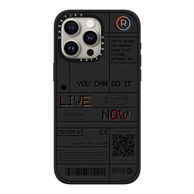 Realest Intentions x CASETiFY iPhone 15 Pro Max ケース マットブラック インパクトケース MagSafe対応 Live Now