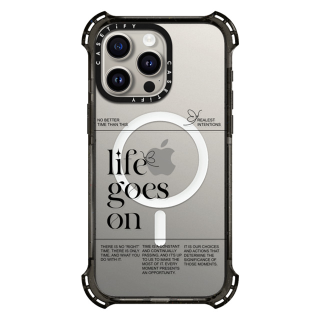 Realest Intentions x CASETiFY iPhone 15 Pro Max ケース ブラック バウンスケース Life Goes On