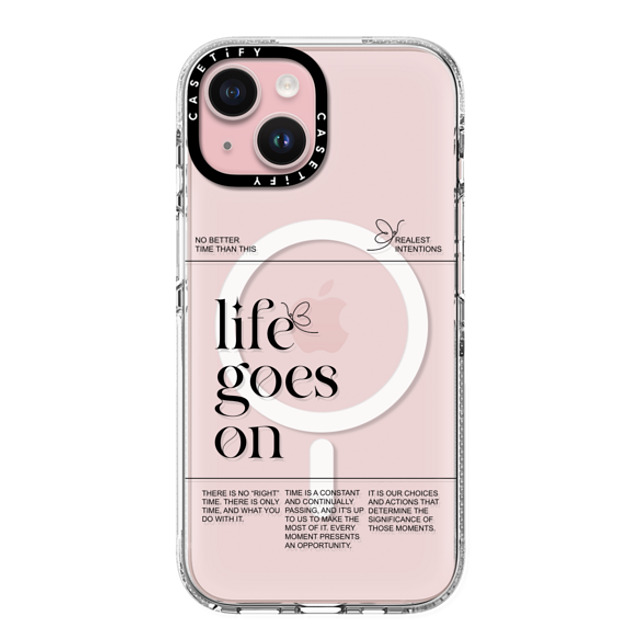 Realest Intentions x CASETiFY iPhone 15 ケース クリア クリア ケース MagSafe対応 Life Goes On