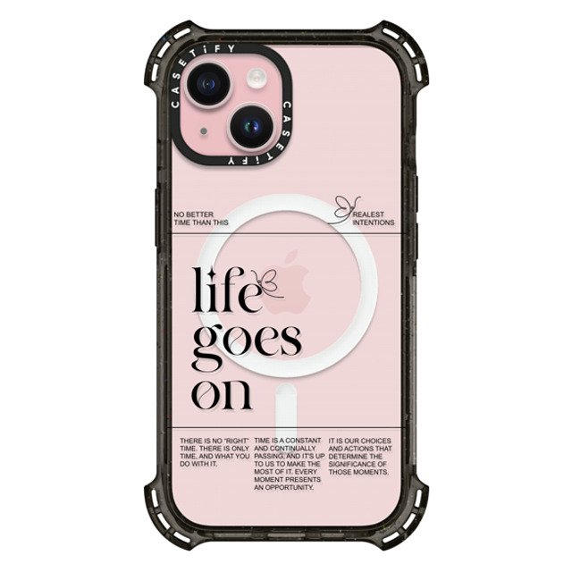 Realest Intentions x CASETiFY iPhone 15 ケース ブラック バウンスケース Life Goes On