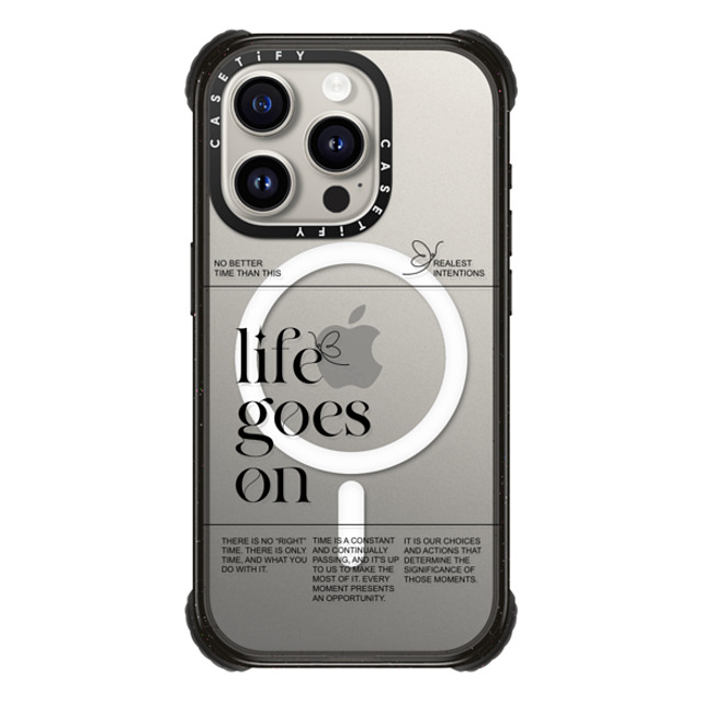 Realest Intentions x CASETiFY iPhone 15 Pro ケース ブラック ウルトラ インパクトケース MagSafe 対応 Life Goes On