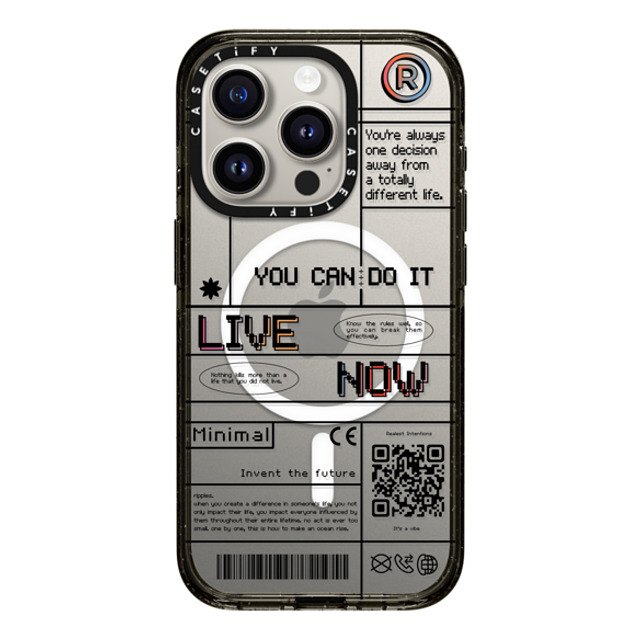 Realest Intentions x CASETiFY iPhone 15 Pro ケース ブラック インパクトケース MagSafe対応 Live Now