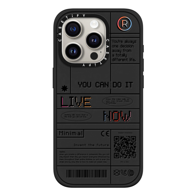 Realest Intentions x CASETiFY iPhone 15 Pro ケース マットブラック インパクトケース MagSafe対応 Live Now