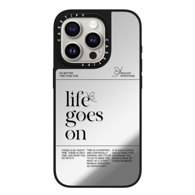 Realest Intentions x CASETiFY iPhone 15 Pro Case Silver on Black ミラーケース MagSafe対応 Life Goes On Realest Intentions x CASETiFY iPhone 15 Pro Case Silver on Black ミラーケース MagSafe対応 Life Goes On