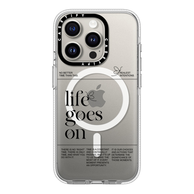 Realest Intentions x CASETiFY iPhone 15 Pro ケース クリア クリア ケース MagSafe対応 Life Goes On