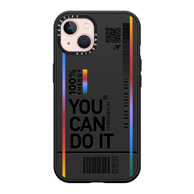 Realest Intentions x CASETiFY iPhone 13 ケース マットブラック インパクトケース MagSafe対応 You Can Do It