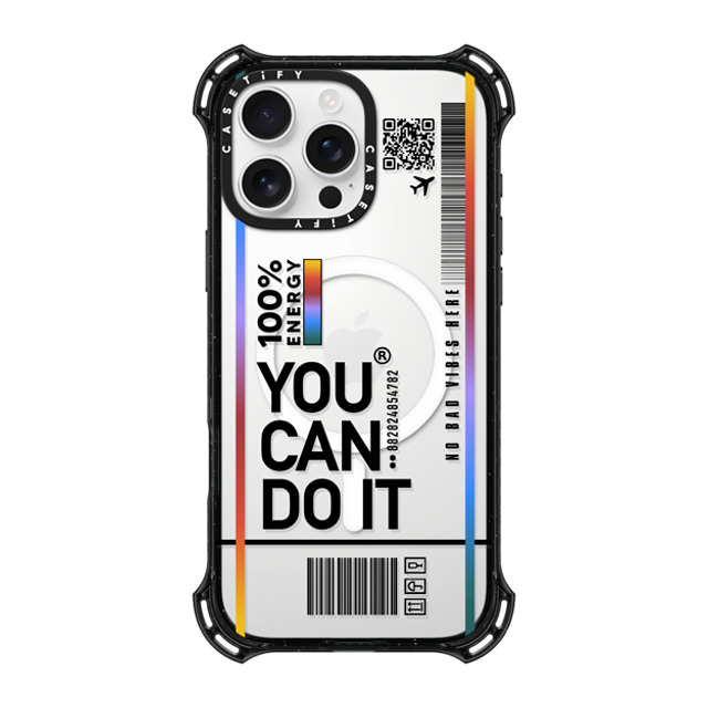 Realest Intentions x CASETiFY iPhone 16 Pro Max ケース ブラック バウンスケース You Can Do It