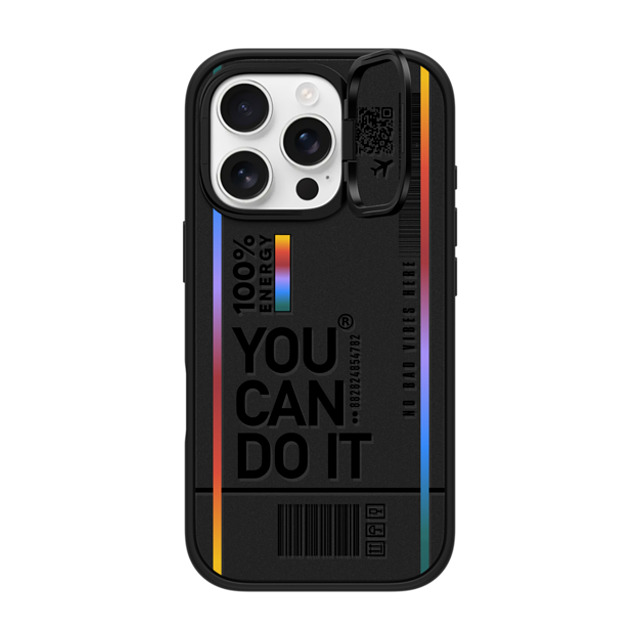 Realest Intentions x CASETiFY iPhone 16 Pro ケース マットブラック インパクトリングスタンドケース MagSafe対応 You Can Do It