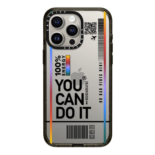 Realest Intentions x CASETiFY iPhone 15 Pro Max ケース ブラック インパクトケース You Can Do It