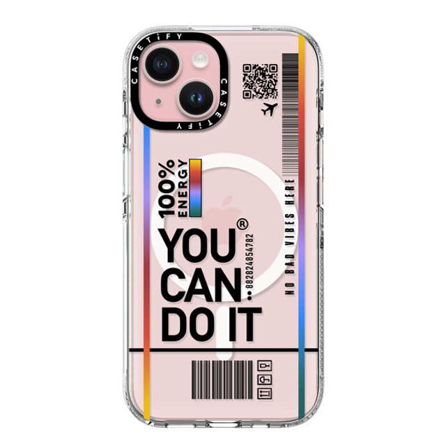 Realest Intentions x CASETiFY iPhone 15 ケース クリア クリア ケース MagSafe対応 You Can Do It