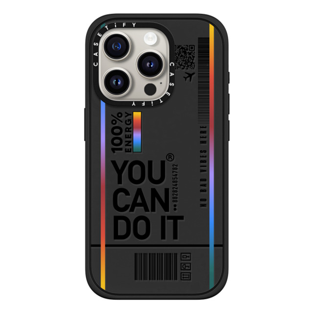 Realest Intentions x CASETiFY iPhone 15 Pro ケース マットブラック インパクトケース MagSafe対応 You Can Do It