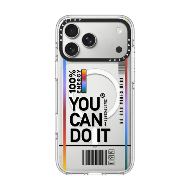 Realest Intentions x CASETiFY iPhone 17 Pro Max Case Quote,Typography Clear Impact Clear Case MagSafe Compatible You Can Do It