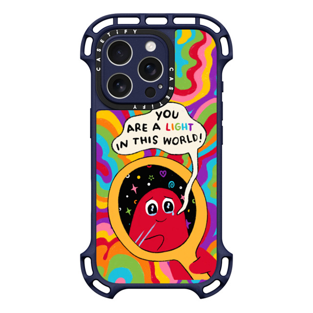 Slimy Oddity x CASETiFY iPhone 16 Pro Case インディゴ ウルトラ バウンスケース MagSafe対応 You Are A Light Slimy Oddity x CASETiFY iPhone 16 Pro Case インディゴ ウルトラ バウンスケース MagSafe対応 You Are A Light