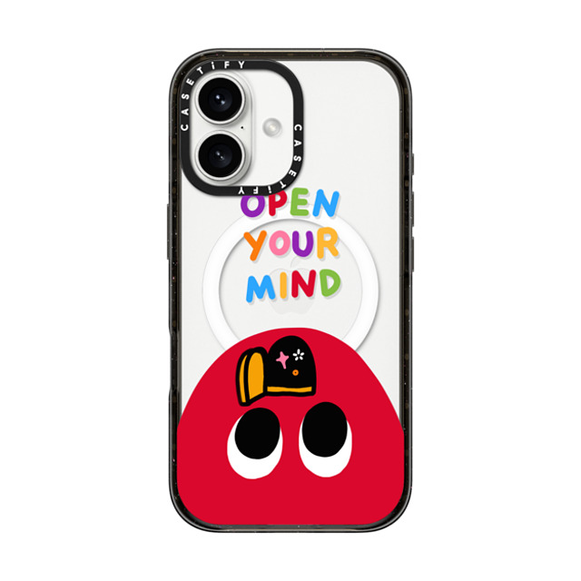 Slimy Oddity x CASETiFY iPhone 16 Case Cartoon,Quote Black Impact Case MagSafe Compatible Open Your Mind Mother's Day Slimy Oddity x CASETiFY iPhone 16 Case Cartoon,Quote Black Impact Case MagSafe Compatible Open Your Mind Mother's Day