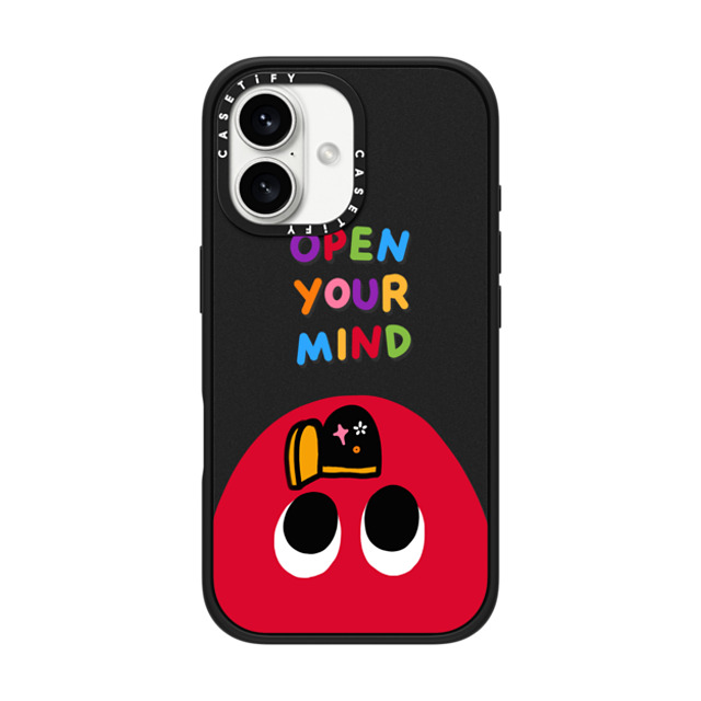 Slimy Oddity x CASETiFY iPhone 16 ケース Cartoon,Quote マットブラック インパクトケース MagSafe対応 Open Your Mind Father's Day Slimy Oddity x CASETiFY iPhone 16 ケース Cartoon,Quote マットブラック インパクトケース MagSafe対応 Open Your Mind Father's Day