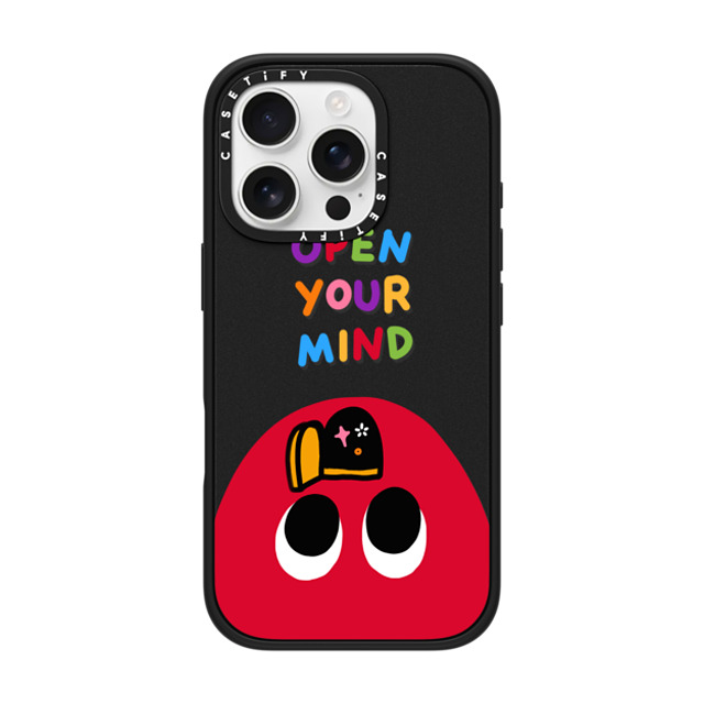 Slimy Oddity x CASETiFY iPhone 16 Pro Case Cartoon,Quote マットブラック Impact Case MagSafe Compatible Open Your Mind Mother's Day Slimy Oddity x CASETiFY iPhone 16 Pro Case Cartoon,Quote マットブラック Impact Case MagSafe Compatible Open Your Mind Mother's Day