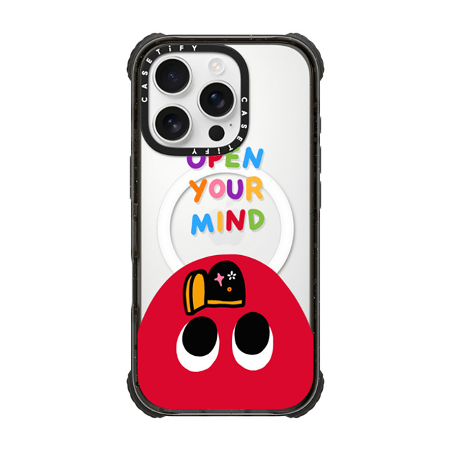 Slimy Oddity x CASETiFY iPhone 16 Pro ケース Cartoon,Quote ブラック ウルトラ インパクトケース MagSafe 対応 Open Your Mind Father's Day Slimy Oddity x CASETiFY iPhone 16 Pro ケース Cartoon,Quote ブラック ウルトラ インパクトケース MagSafe 対応 Open Your Mind Father's Day