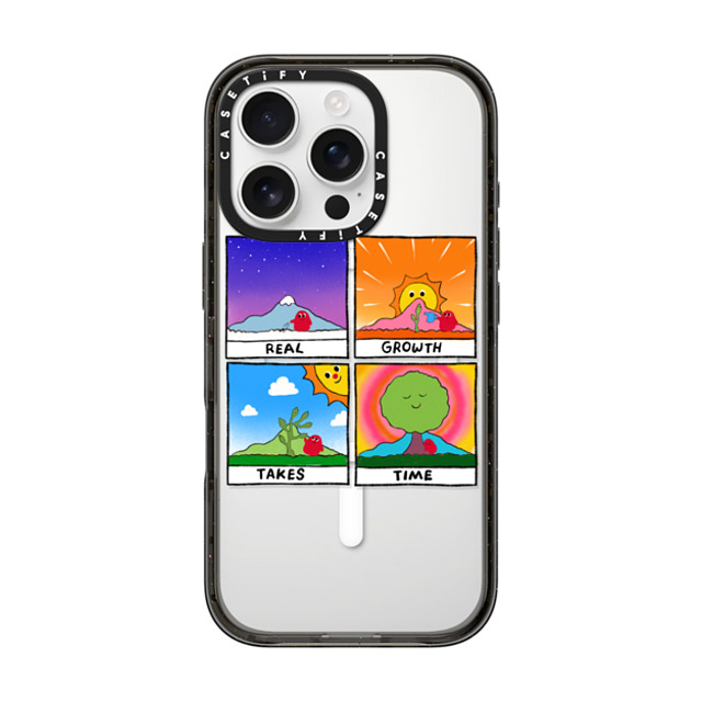 Slimy Oddity x CASETiFY iPhone 16 Pro ケース Polaroid,Cartoon ブラック インパクトケース MagSafe対応 Real Growth Takes Time Father's Day Slimy Oddity x CASETiFY iPhone 16 Pro ケース Polaroid,Cartoon ブラック インパクトケース MagSafe対応 Real Growth Takes Time Father's Day