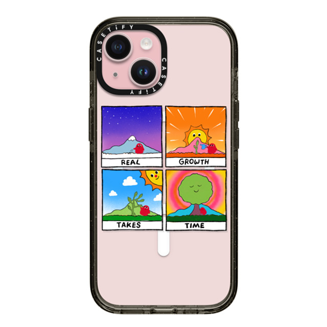 Slimy Oddity x CASETiFY iPhone 15 ケース Polaroid,Cartoon ブラック インパクトケース MagSafe対応 Real Growth Takes Time Father's Day Slimy Oddity x CASETiFY iPhone 15 ケース Polaroid,Cartoon ブラック インパクトケース MagSafe対応 Real Growth Takes Time Father's Day
