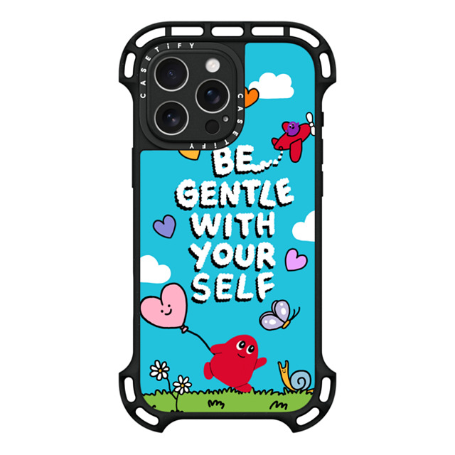 Slimy Oddity x CASETiFY iPhone 16 Pro Max ケース ブラック ウルトラ バウンスケース MagSafe対応 Be Gentle With Yourself