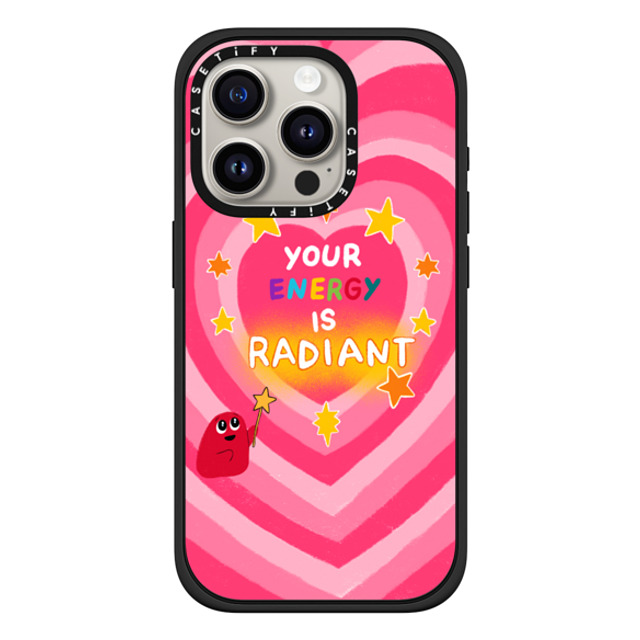 Slimy Oddity x CASETiFY iPhone 15 Pro Case Matte Black Impact Case MagSafe Compatible Your Energy Is Radiant Slimy Oddity x CASETiFY iPhone 15 Pro Case Matte Black Impact Case MagSafe Compatible Your Energy Is Radiant