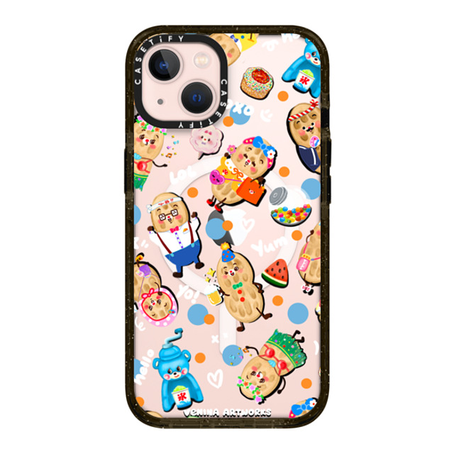 Venina_artworks x CASETiFY iPhone 13 ケース ブラック インパクトケース MagSafe対応 Peanuts Buddy