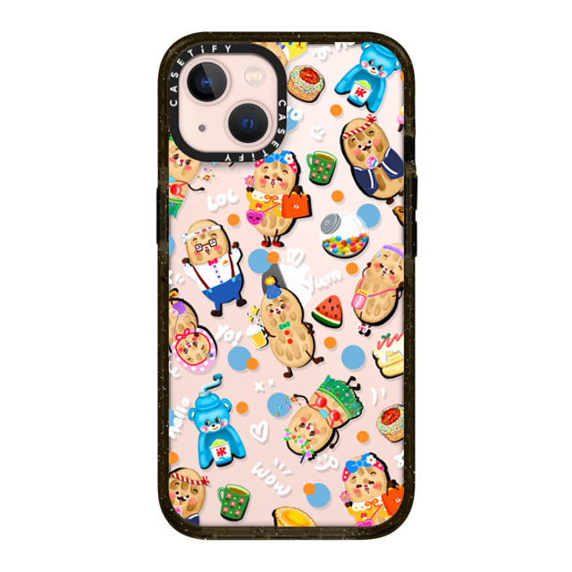 Venina_artworks x CASETiFY iPhone 13 ケース ブラック インパクトケース Peanuts Buddy (SS Fold)