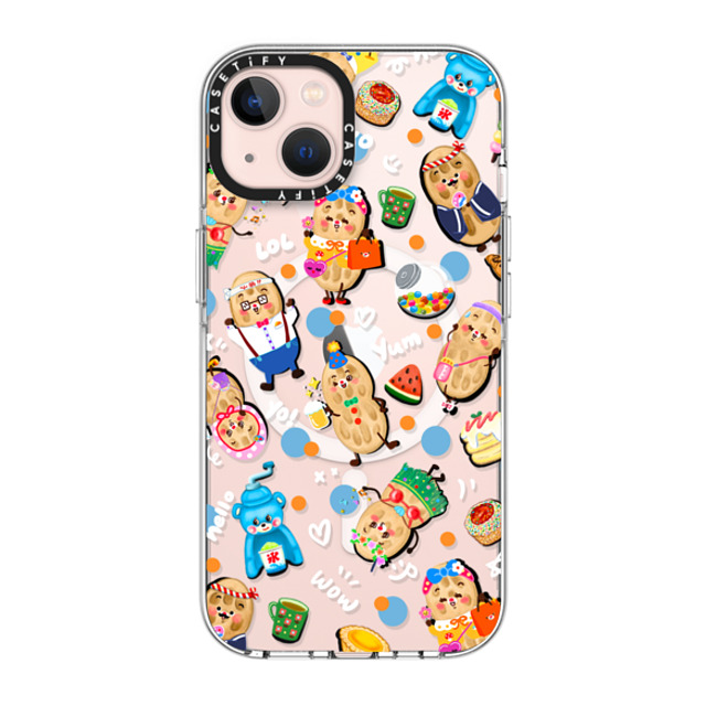 Venina_artworks x CASETiFY iPhone 13 ケース クリア クリア ケース MagSafe対応 Peanuts Buddy (SS Fold)