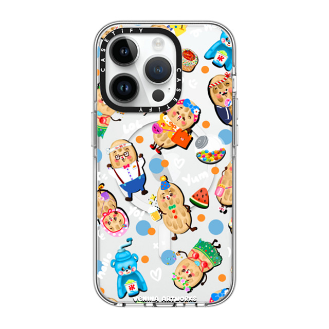 Venina_artworks x CASETiFY iPhone 14 Pro ケース クリア クリア ケース MagSafe対応 Peanuts Buddy