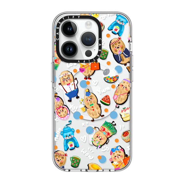 Venina_artworks x CASETiFY iPhone 14 Pro ケース クリア クリア ケース MagSafe対応 Peanuts Buddy (SS Fold)