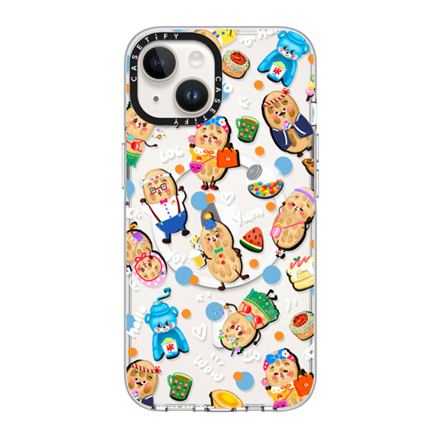 Venina_artworks x CASETiFY iPhone 14 ケース クリア クリア ケース MagSafe対応 Peanuts Buddy (SS Fold)