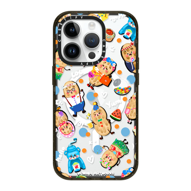 Venina_artworks x CASETiFY iPhone 14 Pro ケース ブラック インパクトケース MagSafe対応 Peanuts Buddy