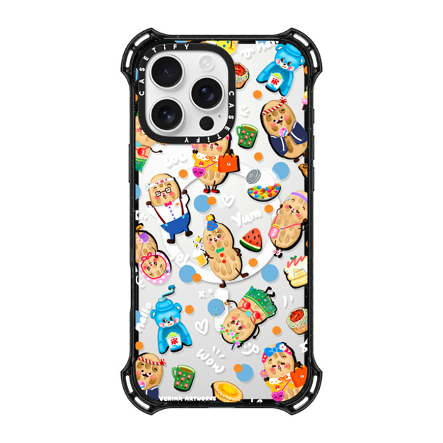 Venina_artworks x CASETiFY iPhone 16 Pro Max ケース ブラック バウンスケース Peanuts Buddy (SS Fold)