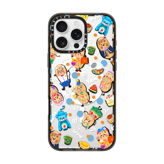 Venina_artworks x CASETiFY iPhone 16 Pro Max ケース ブラック インパクトケース MagSafe対応 Peanuts Buddy (SS Fold)