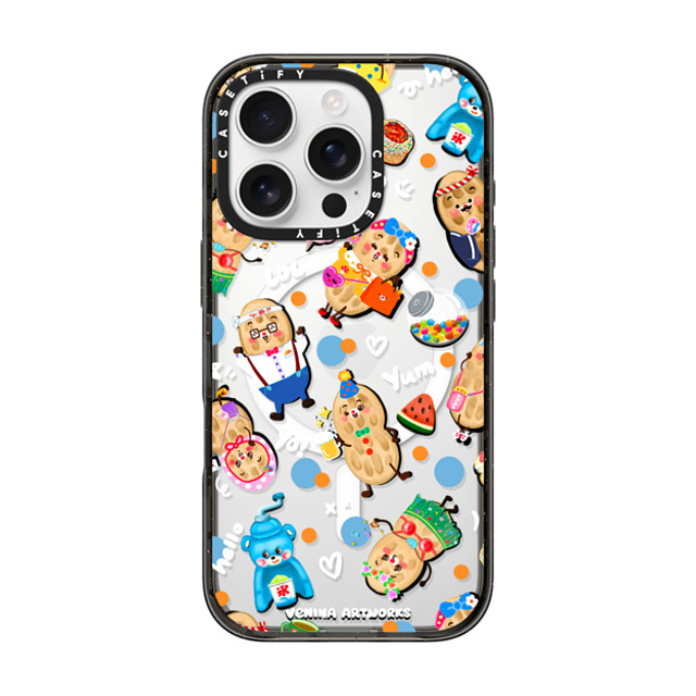 Venina_artworks x CASETiFY iPhone 16 Pro ケース ブラック インパクトケース MagSafe対応 Peanuts Buddy