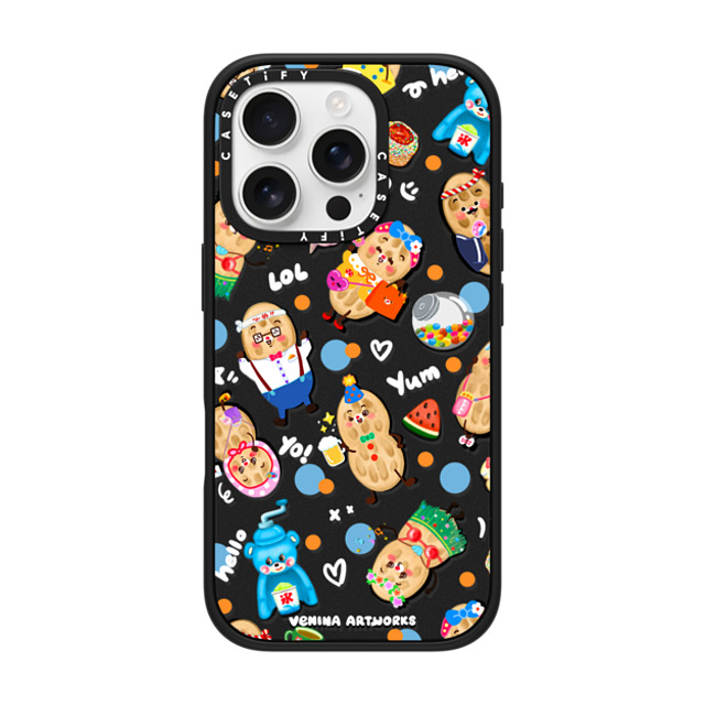 Venina_artworks x CASETiFY iPhone 16 Pro ケース マットブラック インパクトケース Peanuts Buddy