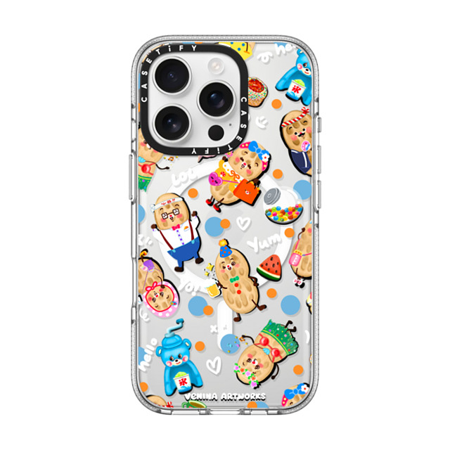 Venina_artworks x CASETiFY iPhone 16 Pro ケース クリア クリア ケース MagSafe対応 Peanuts Buddy