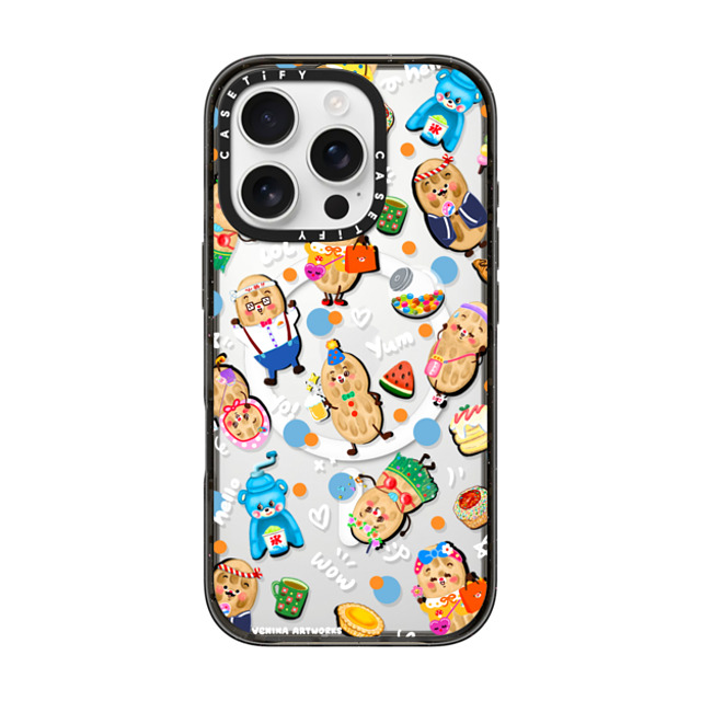 Venina_artworks x CASETiFY iPhone 16 Pro ケース ブラック インパクトケース MagSafe対応 Peanuts Buddy (SS Fold)