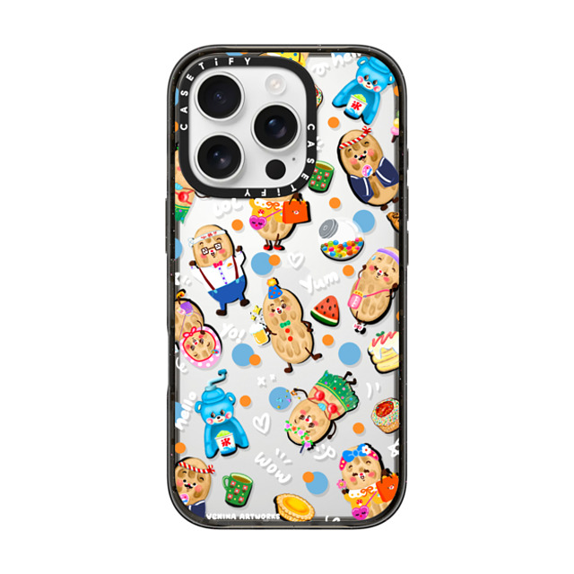 Venina_artworks x CASETiFY iPhone 16 Pro ケース ブラック インパクトケース Peanuts Buddy (SS Fold)