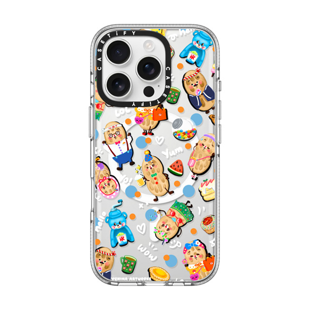 Venina_artworks x CASETiFY iPhone 16 Pro ケース クリア クリア ケース MagSafe対応 Peanuts Buddy (SS Fold)