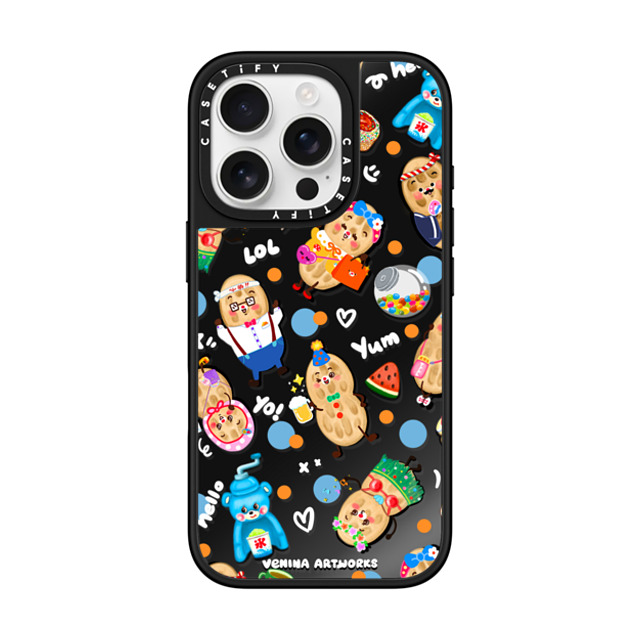 Venina_artworks x CASETiFY iPhone 16 Pro Case Black on Black ミラーケース MagSafe対応 Peanuts Buddy Venina_artworks x CASETiFY iPhone 16 Pro Case Black on Black ミラーケース MagSafe対応 Peanuts Buddy